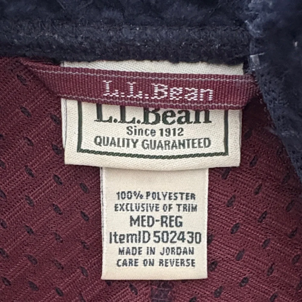 L.L. Bean Navy Sherpa Vest with Burgundy Accents - Picture 4 of 4